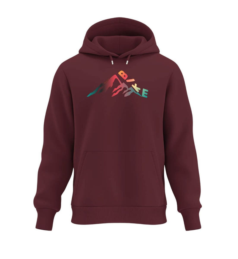 Bike Hoodie in Weinrot (Burgundy) – Produktbild (350 g/m² Bio-Baumwolle) von Rad&Rucksack