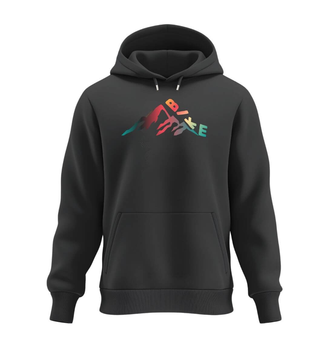 Warmer Hüttentour Hoodie Bike in Schwarz – Produktbild (350 g/m² Bio-Baumwolle) von Rad&Rucksack
