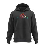 Warmer Hüttentour Hoodie Bike in Schwarz – Produktbild (350 g/m² Bio-Baumwolle) von Rad&Rucksack