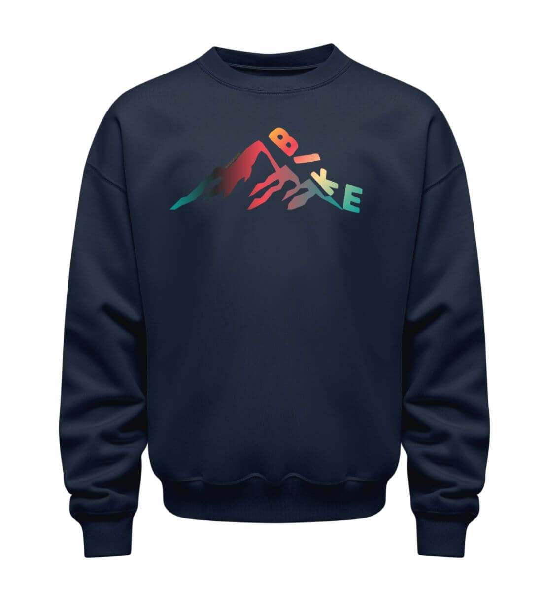 Bike Sweatshirt in Dunkelblau (French Navy) – Produktbild (350 g/m² Bio-Baumwolle) von Rad&Rucksack