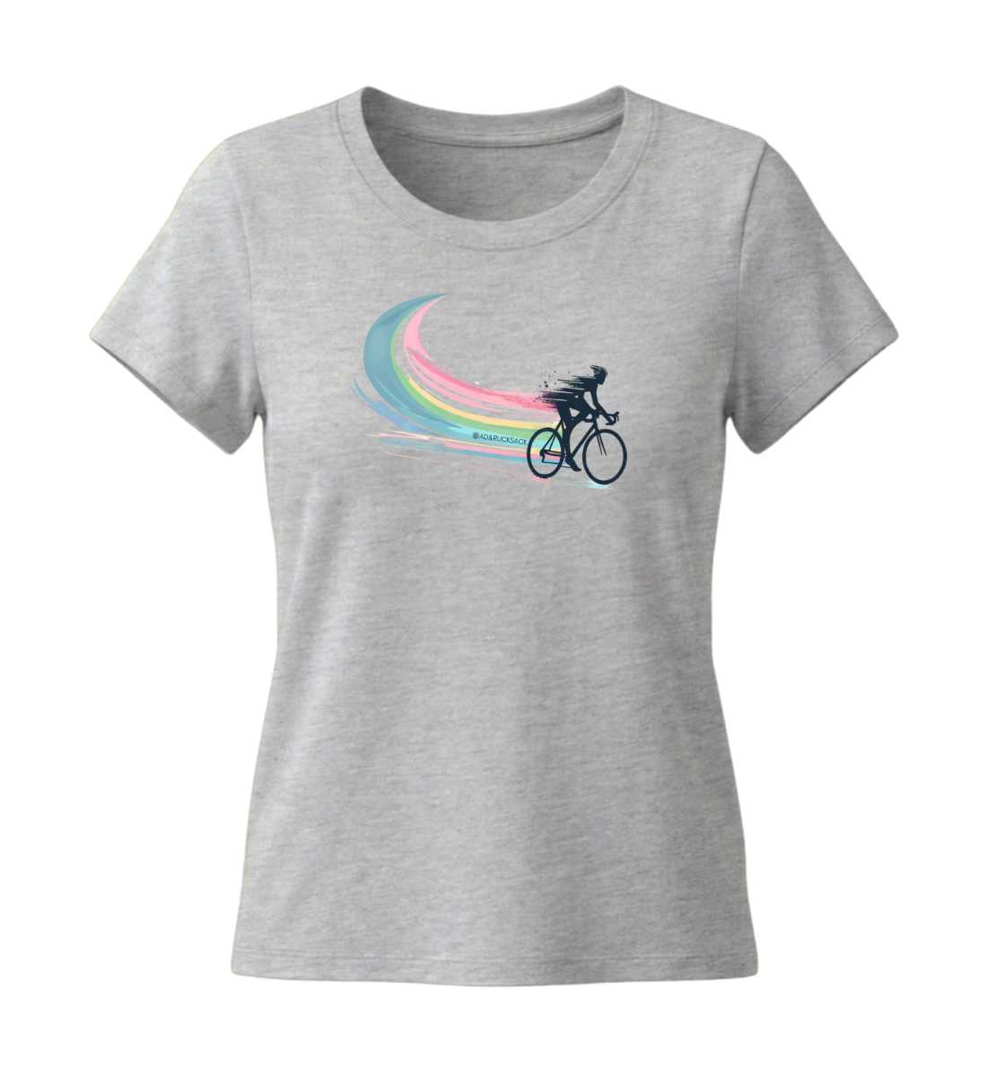 Bikes | Damen Premium Organic T-Shirt (Fitted) in Heather Grey von Rad&Rucksack