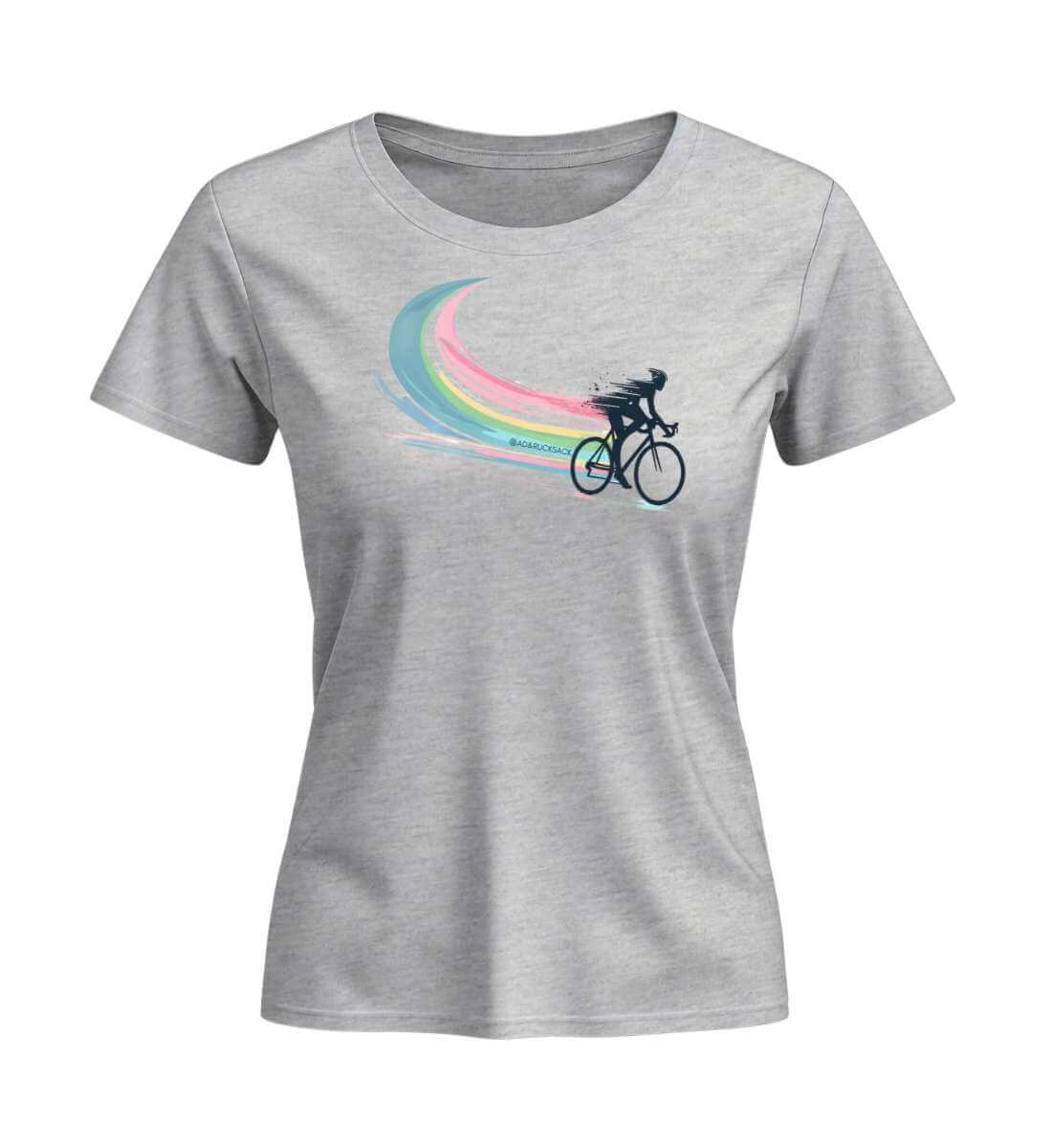 Bikes | Damen Premium Organic T-Shirt (Fitted) in Heather Grey von Rad&Rucksack