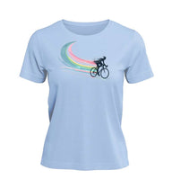 Outdoor T-Shirt Bikes Damen in Mittelblau (Blue Soul) – Produktbild (100% Bio-Baumwolle) von Rad&Rucksack