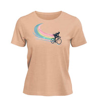 Bikes T-Shirt Damen Pfirsich-Rosa (Fraiche Peche) – Produktbild (100% Bio-Baumwolle) von Rad&Rucksack