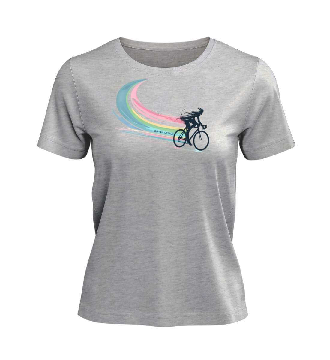 Bikes T-Shirt Damen Grau-Melange (Heather Grey) – Produktbild (100% Bio-Baumwolle) von Rad&Rucksack