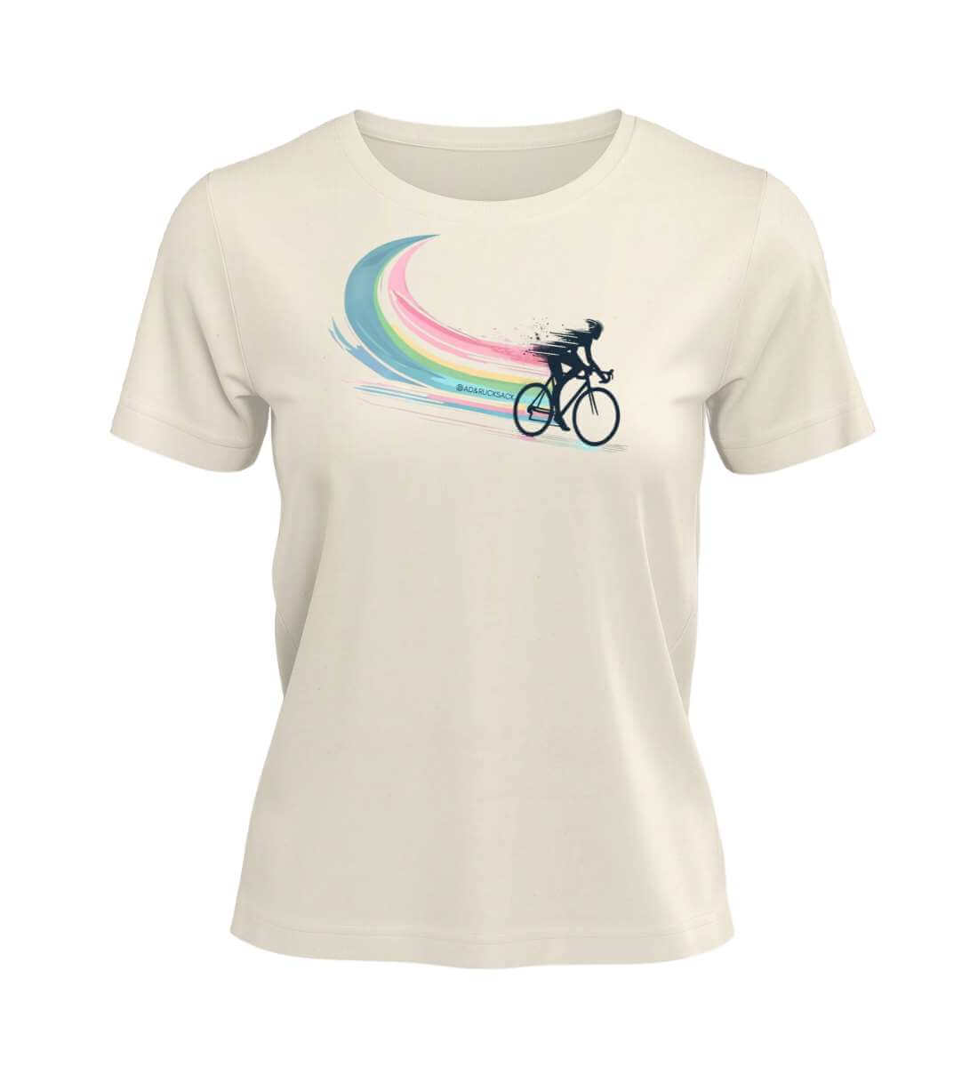 Bikes T-Shirt Damen Naturweiß (Natural Raw) – Produktbild (100% Bio-Baumwolle) von Rad&Rucksack