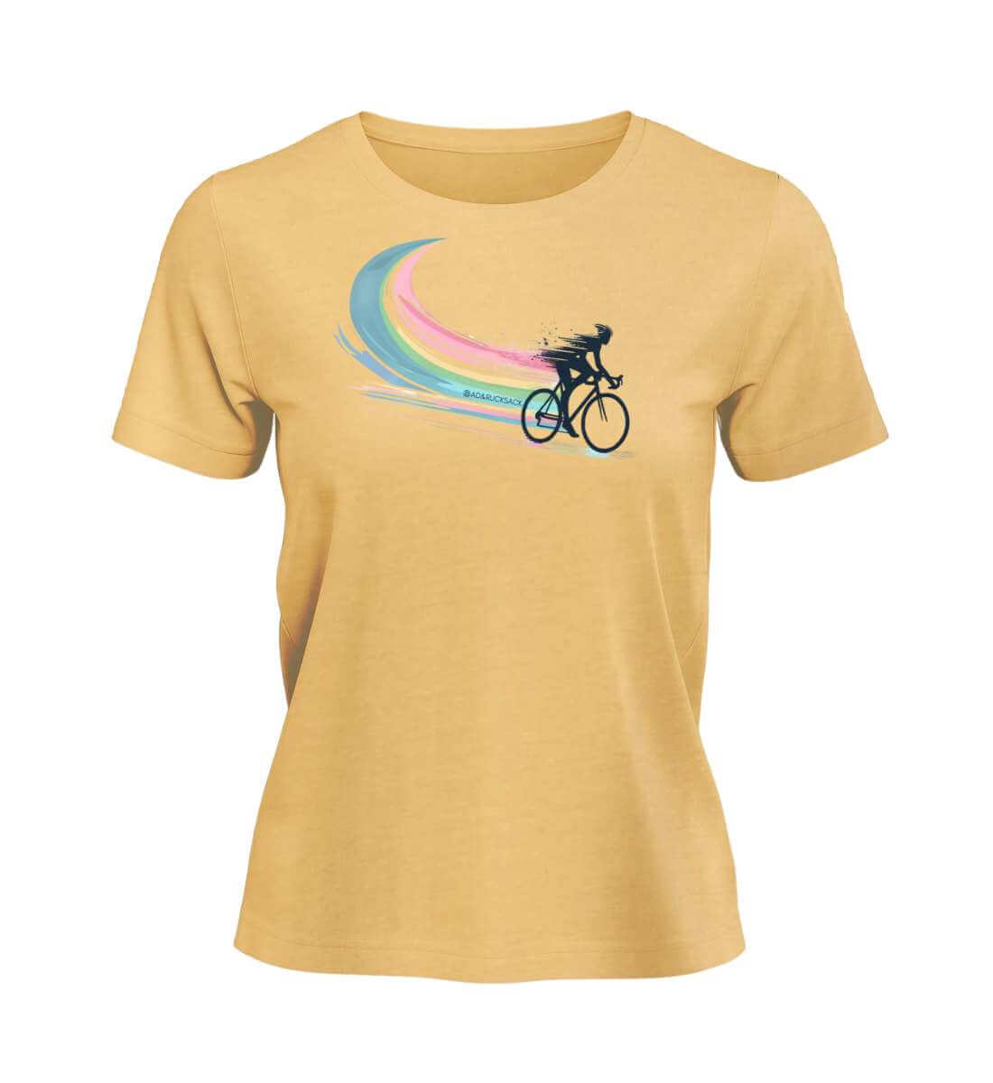 Bikes T-Shirt Damen Apricot-Orange (Nispero) – Produktbild (100% Bio-Baumwolle) von Rad&Rucksack