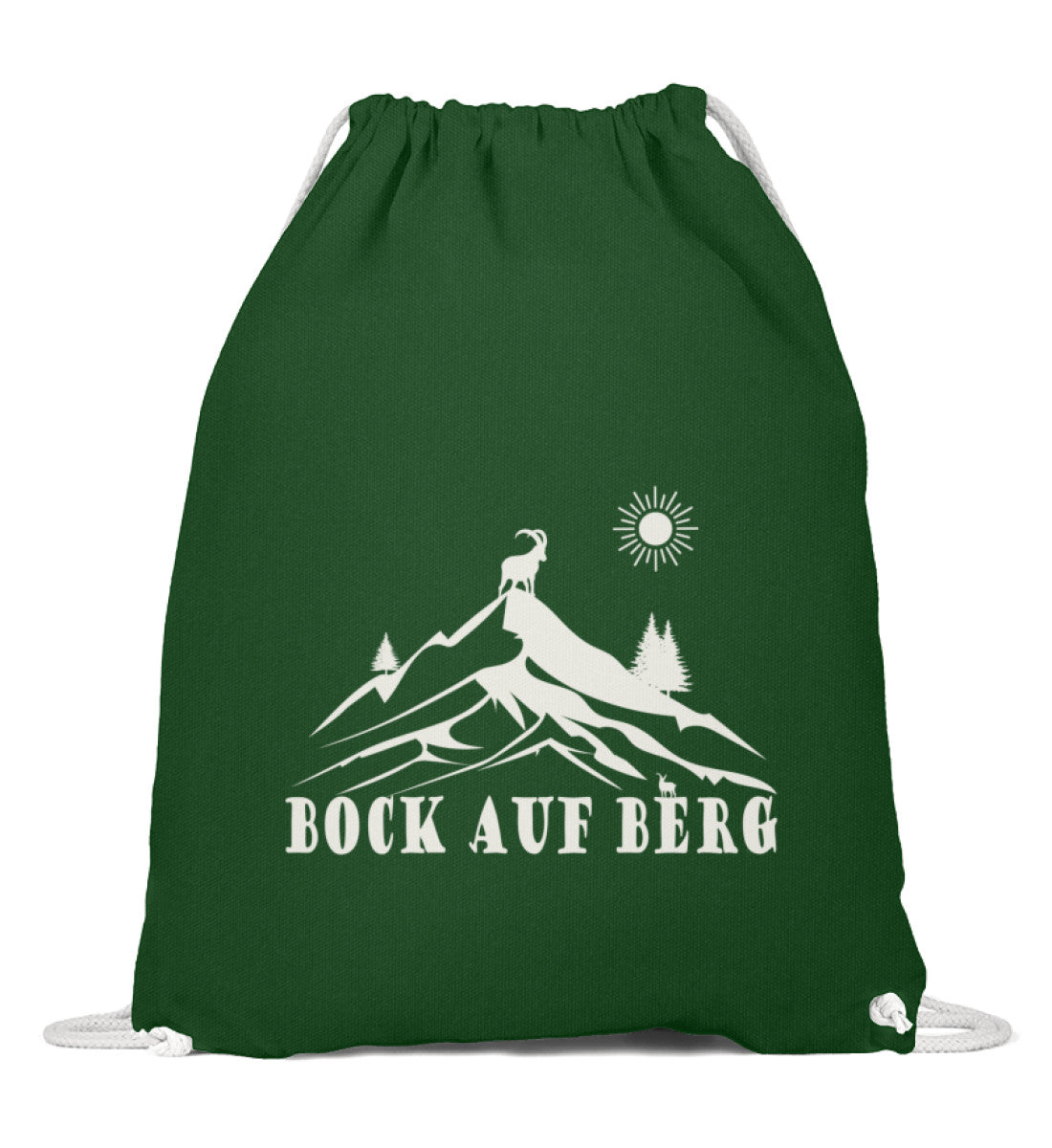 Bock auf Berg | Baumwoll Gymsac in Dunkelgrün von Rad&Rucksack