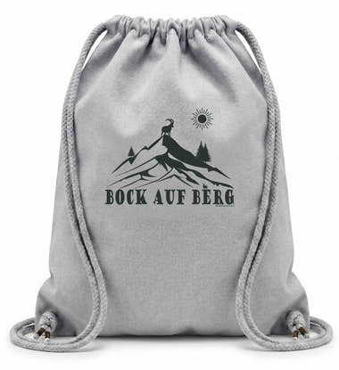 Baumwollrucksack Bock auf Berg in Grau-Melange (Heather Grey) – Produktbild (100% Baumwolle, 12 L) von Rad&Rucksack