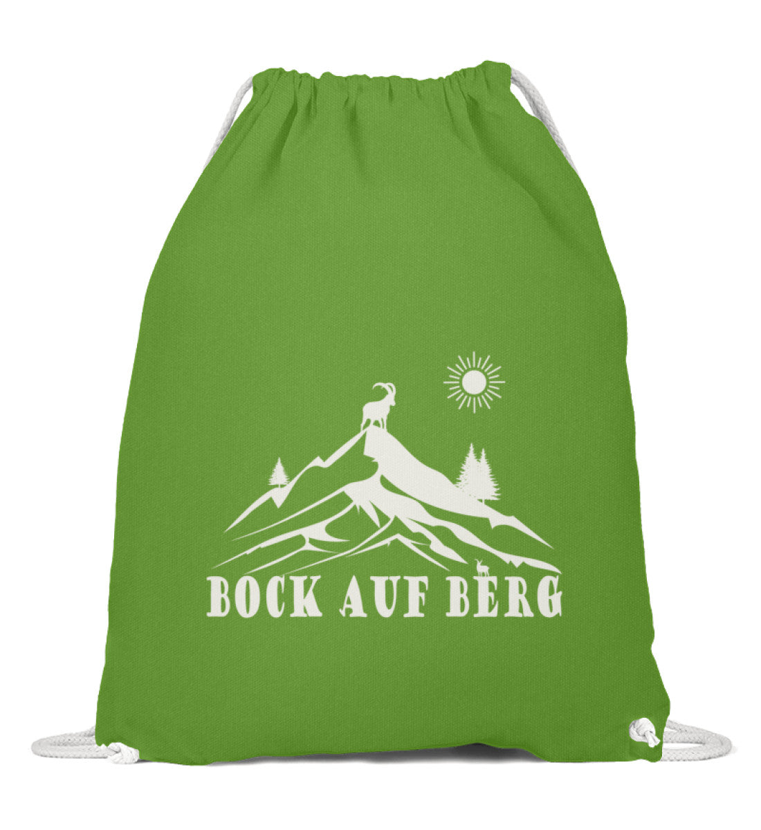 Bock auf Berg | Baumwoll Gymsac in LimettenGrün von Rad&Rucksack