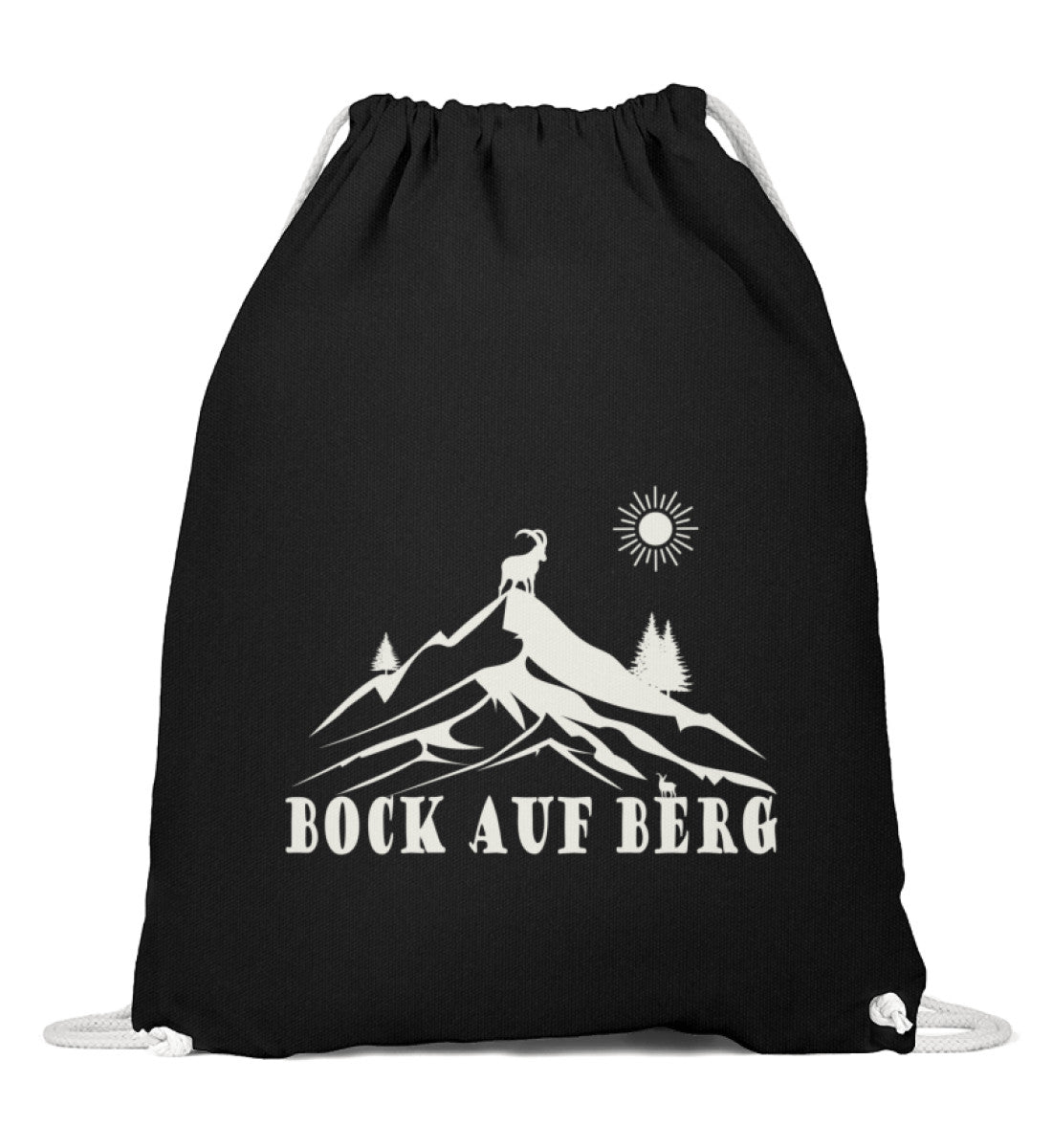 Bock auf Berg | Baumwoll Gymsac in Schwarz von Rad&Rucksack
