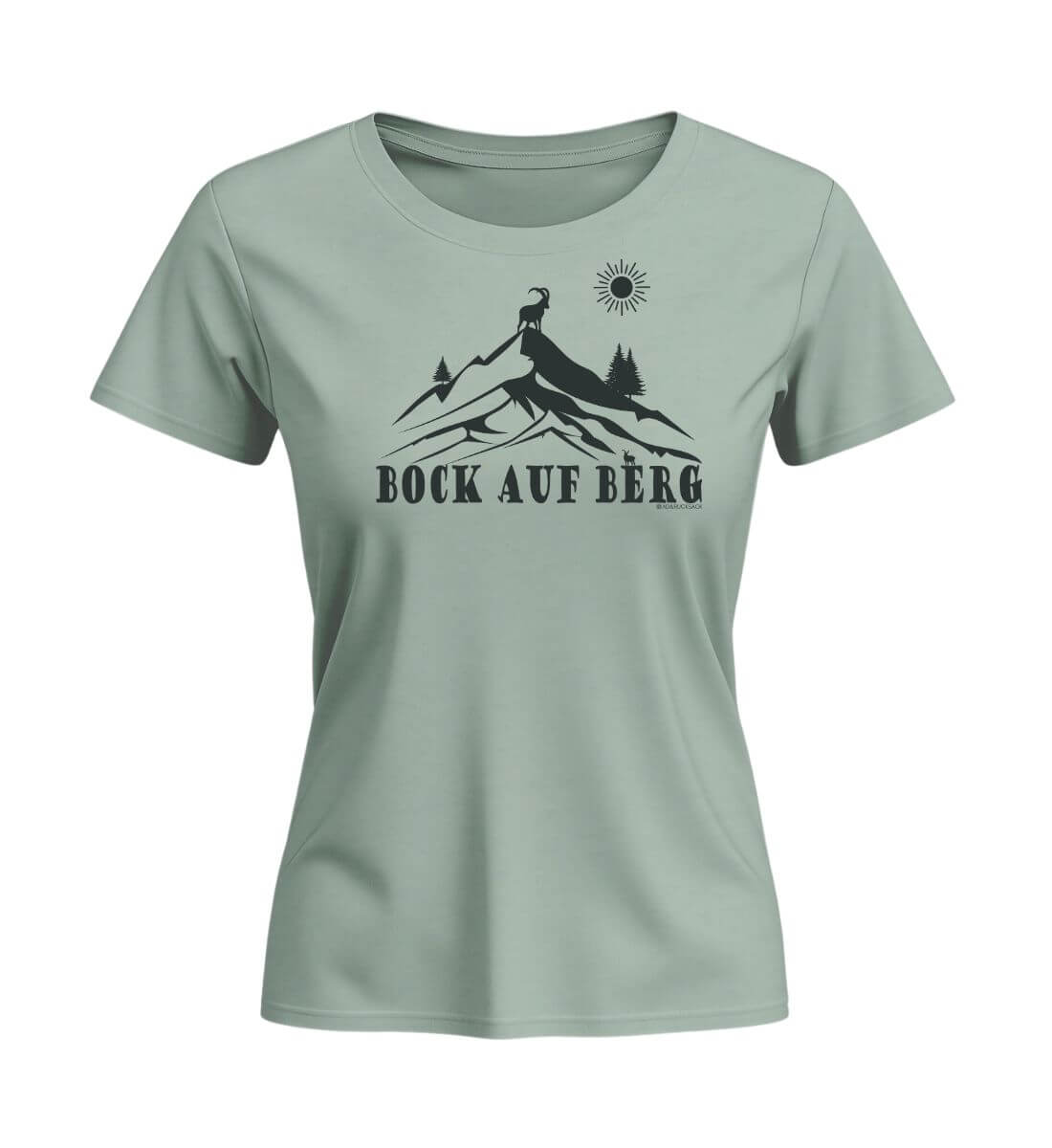 Bock auf Berg | Damen Premium Organic T-Shirt (Fitted) in Aloe von Rad&Rucksack