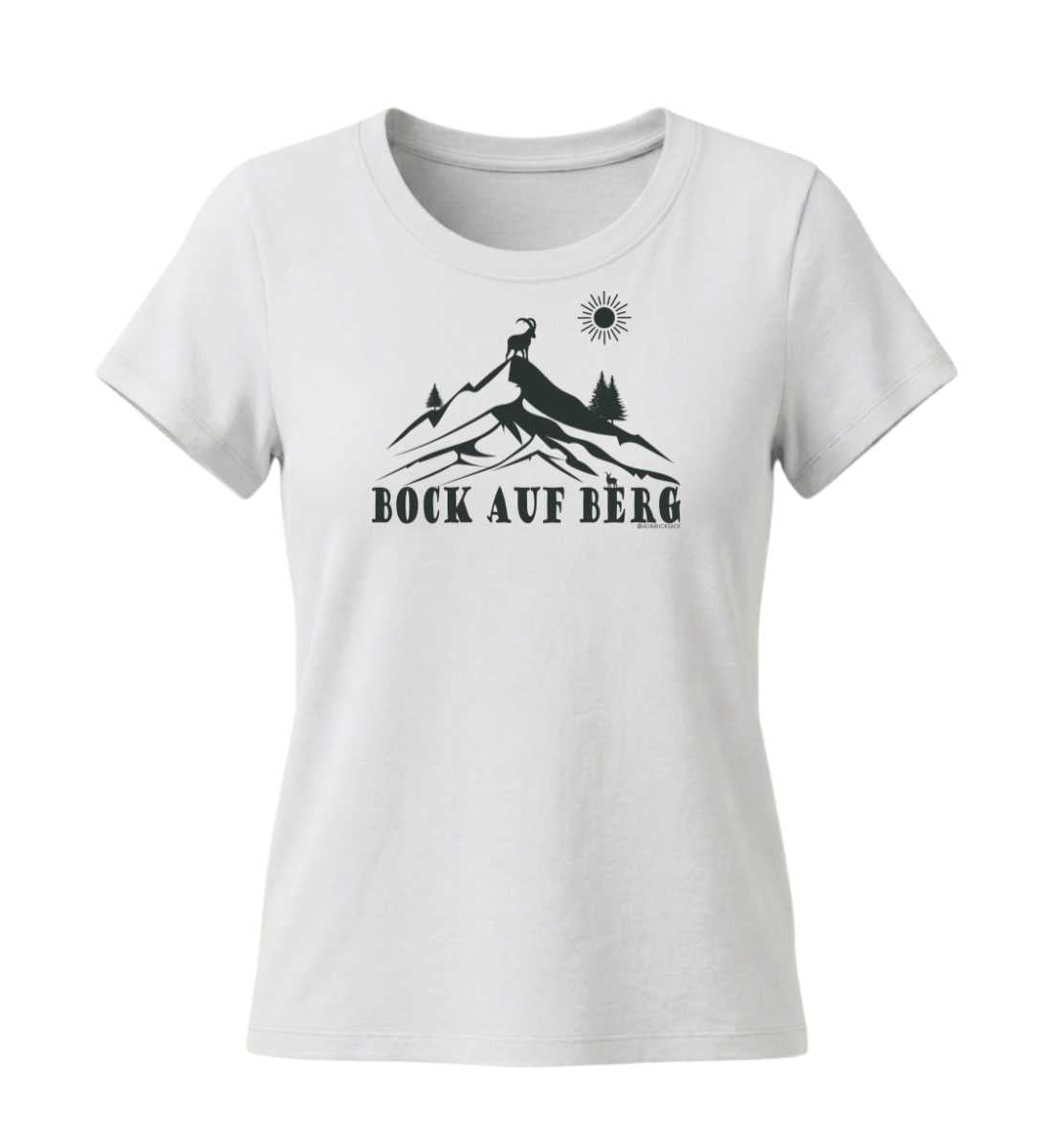 Bock auf Berg | Damen Premium Organic T-Shirt (Fitted) in White von Rad&Rucksack