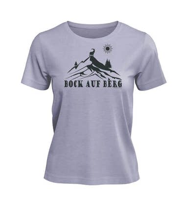 Bock auf Berg T-Shirt Damen Lavendel (Lavender) – Produktbild (100% Bio-Baumwolle) von Rad&Rucksack