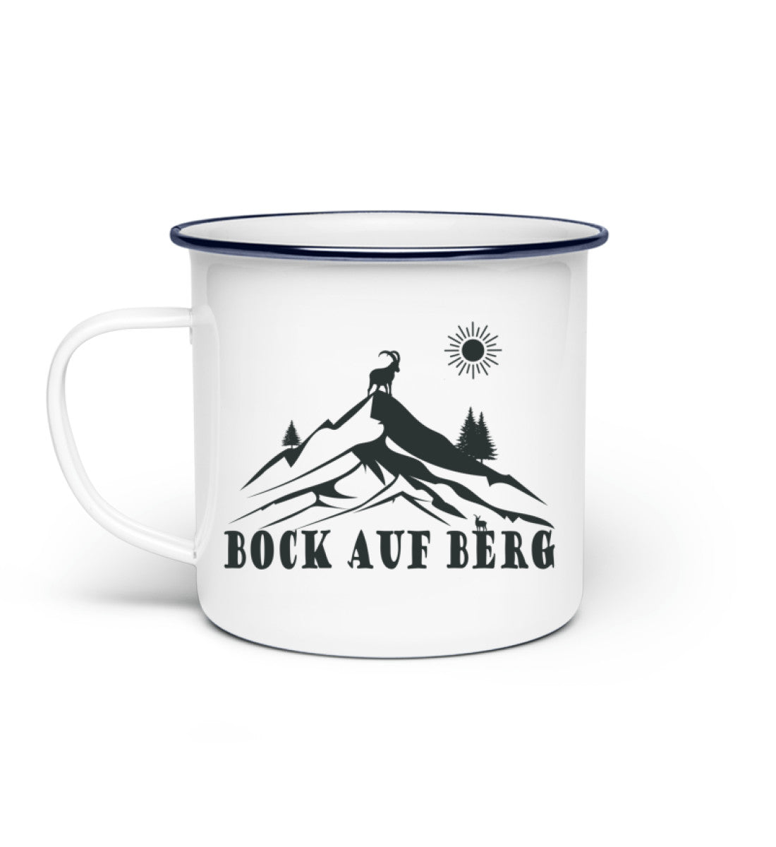 Bock auf Berg | Emaille Tasse in Weiß von Rad&Rucksack