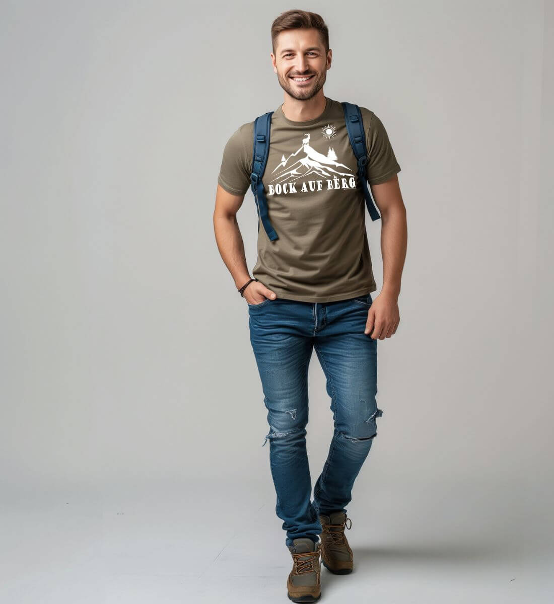 Bock auf Berg | Herren Premium Organic T-Shirt von Rad&Rucksack - Detailansicht