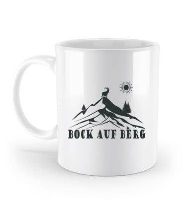 Bock auf Berg Kaffeetasse in Weiß – Produktbild (Keramik, 330 ml) von Rad&Rucksack