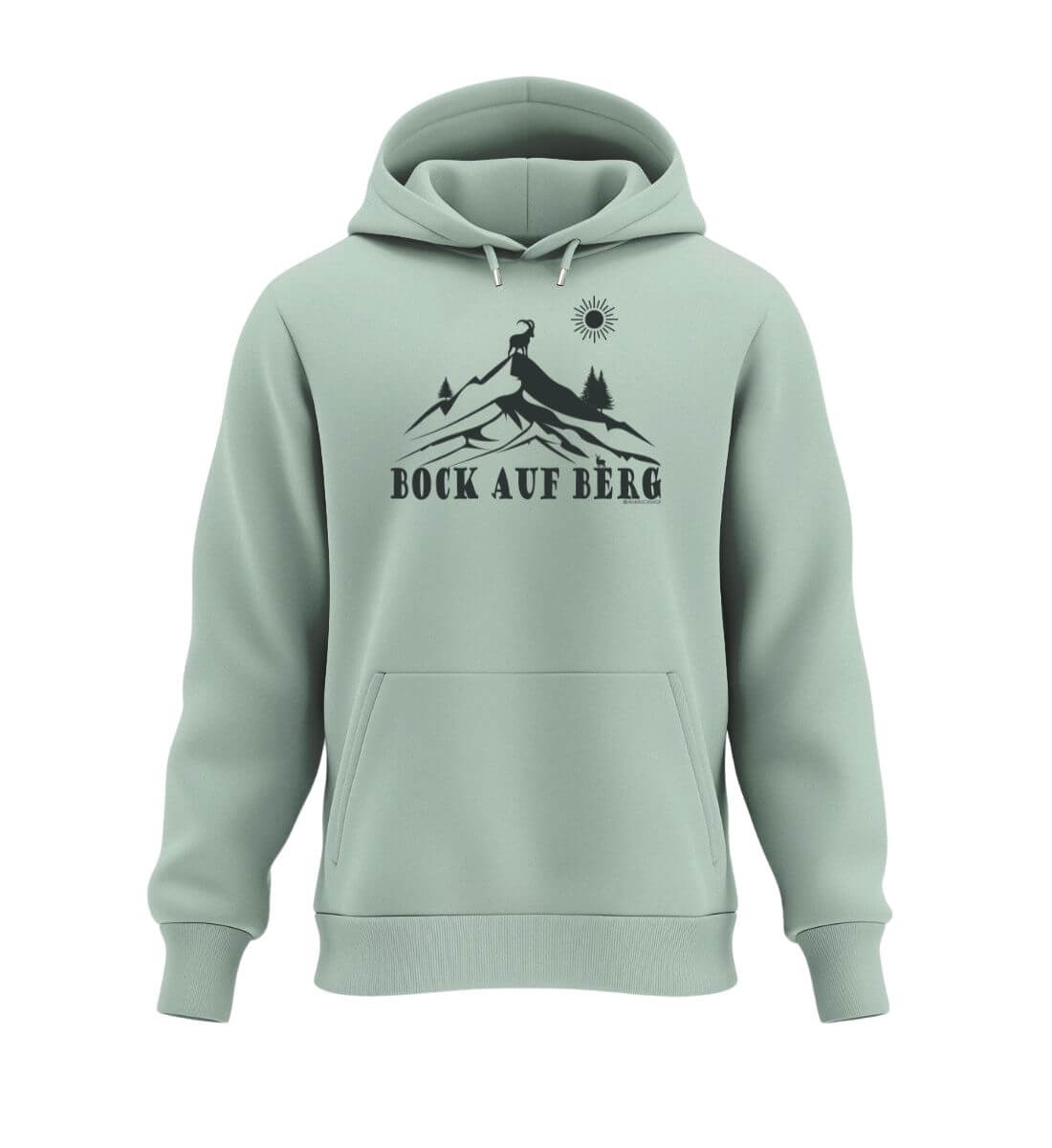 Bock auf Berg | Unisex Organic Hoodie in Aloe von Rad&Rucksack
