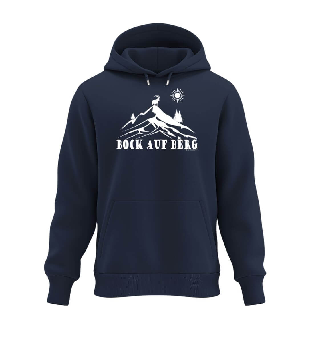 Bock auf Berg | Unisex Organic Hoodie in French Navy von Rad&Rucksack