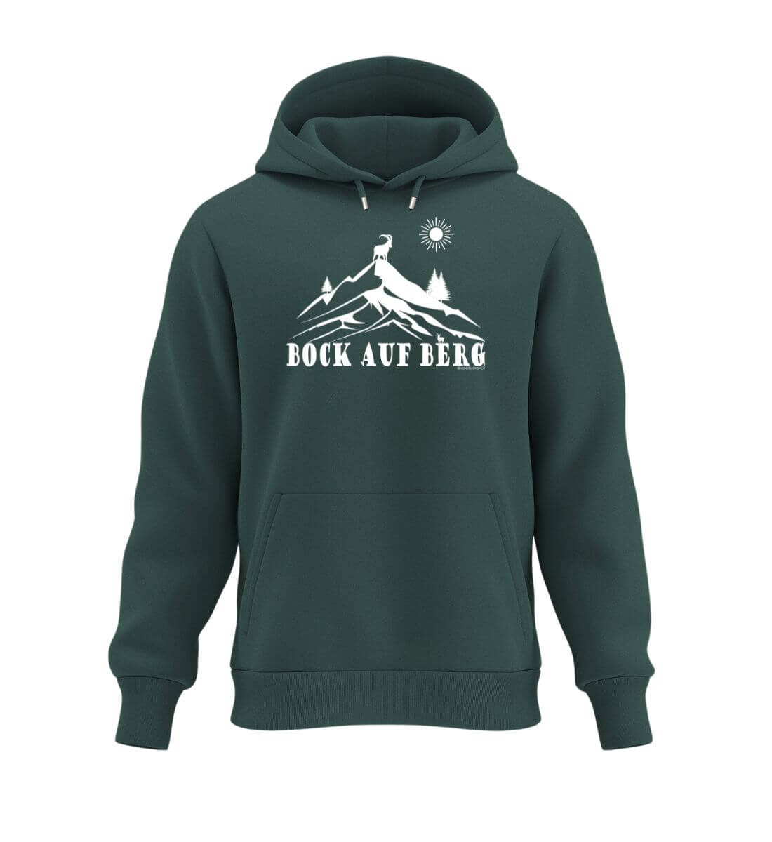 Bock auf Berg | Unisex Organic Hoodie in Glazed Green von Rad&Rucksack