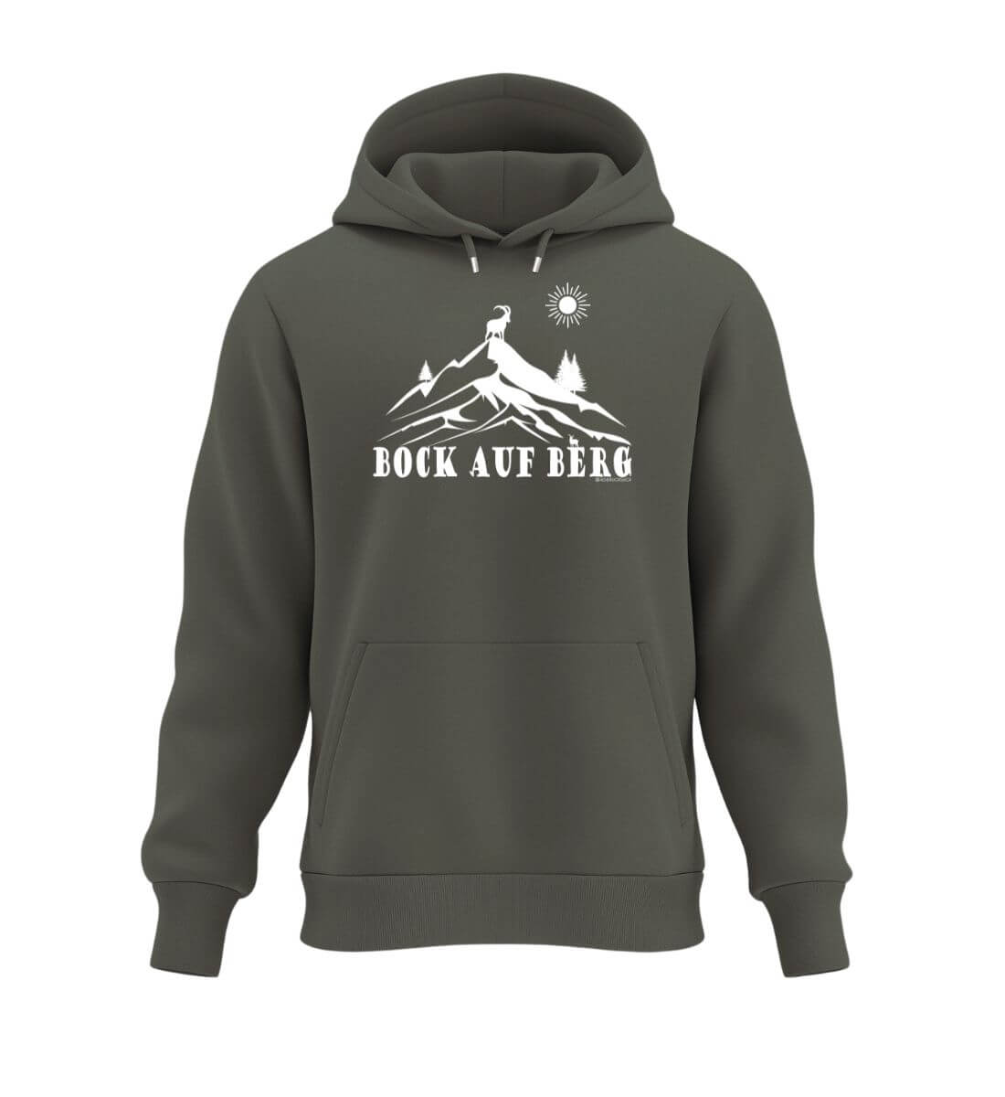 Bock auf Berg | Unisex Organic Hoodie in Khaki von Rad&Rucksack