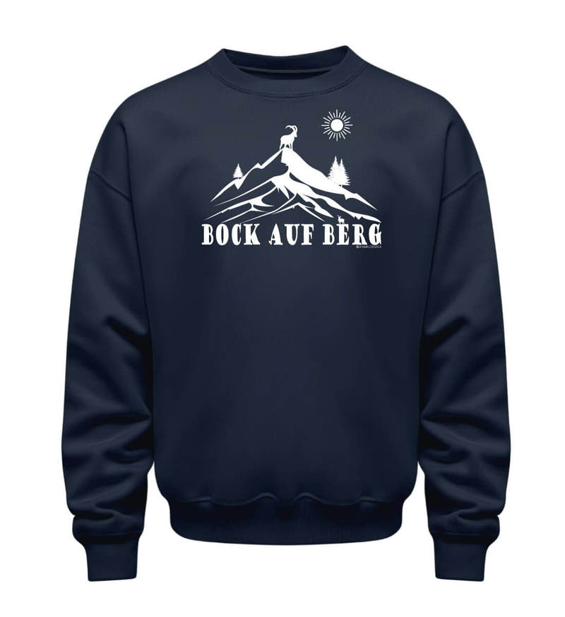Bock auf Berg | Unisex Organic Pullover in French Navy von Rad&Rucksack