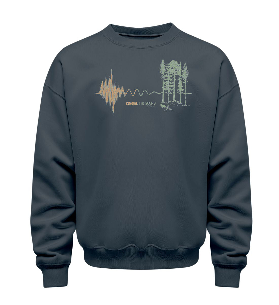 Change the Sound | Unisex Organic Pullover in India Ink Grey von Rad&Rucksack