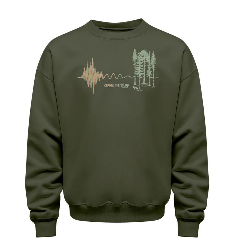 Change the Sound | Unisex Organic Pullover in Khaki von Rad&Rucksack