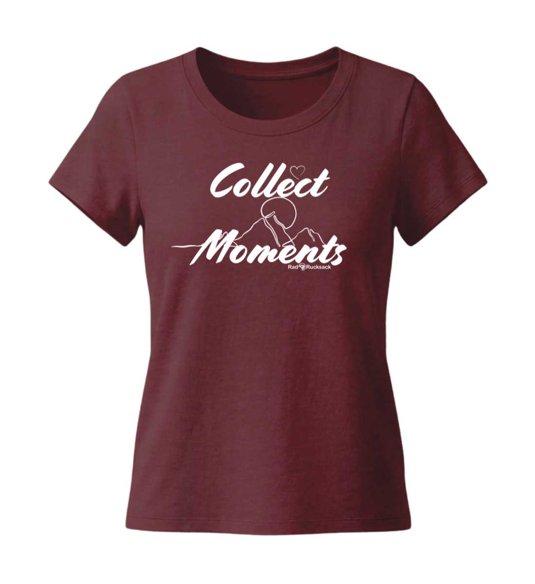 Collect Moment | Damen Premium Organic T-Shirt (Fitted) in Burgundy von Rad&Rucksack