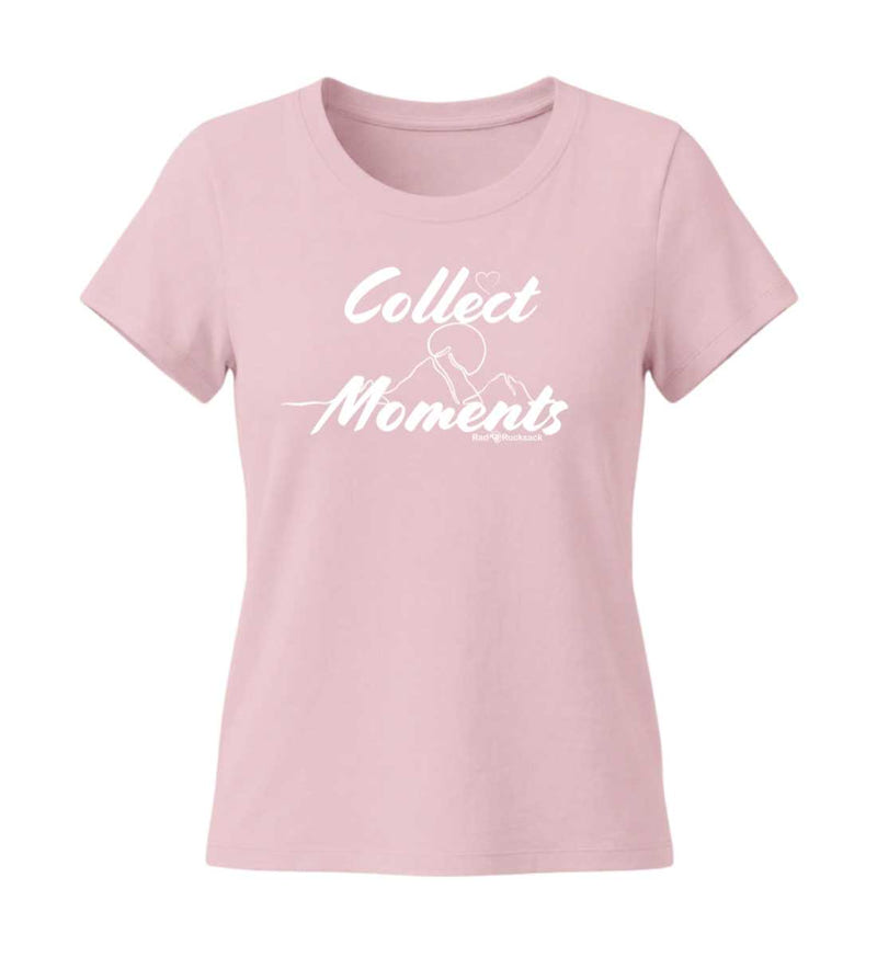 Collect Moment T-Shirt Damen Tailliert in Zartrosa (Cotton Pink) – Produktbild (155 g/m² Bio-Baumwolle, tailliert) von Rad&Rucksack
