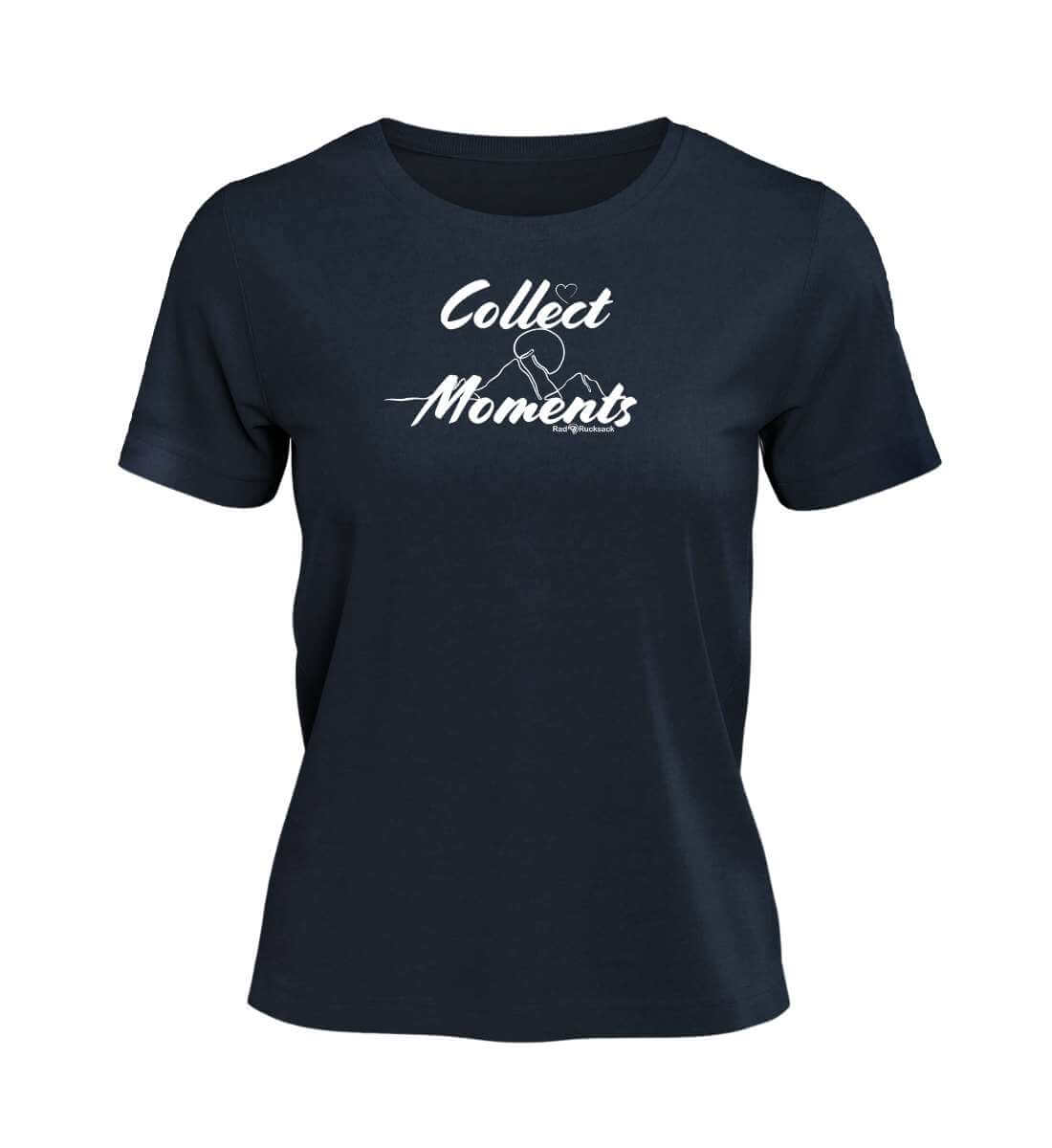 Collect Moment | Damen Premium Organic T-Shirt in French Navy von Rad&Rucksack