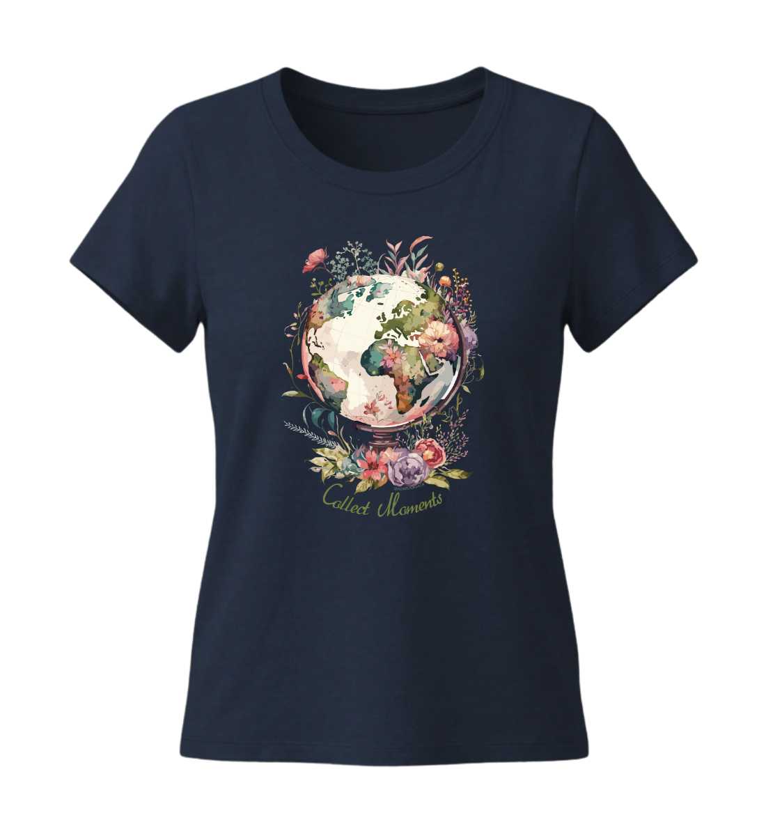 Collect Moments | Damen Premium Organic T-Shirt (Fitted) in French Navy von Rad&Rucksack