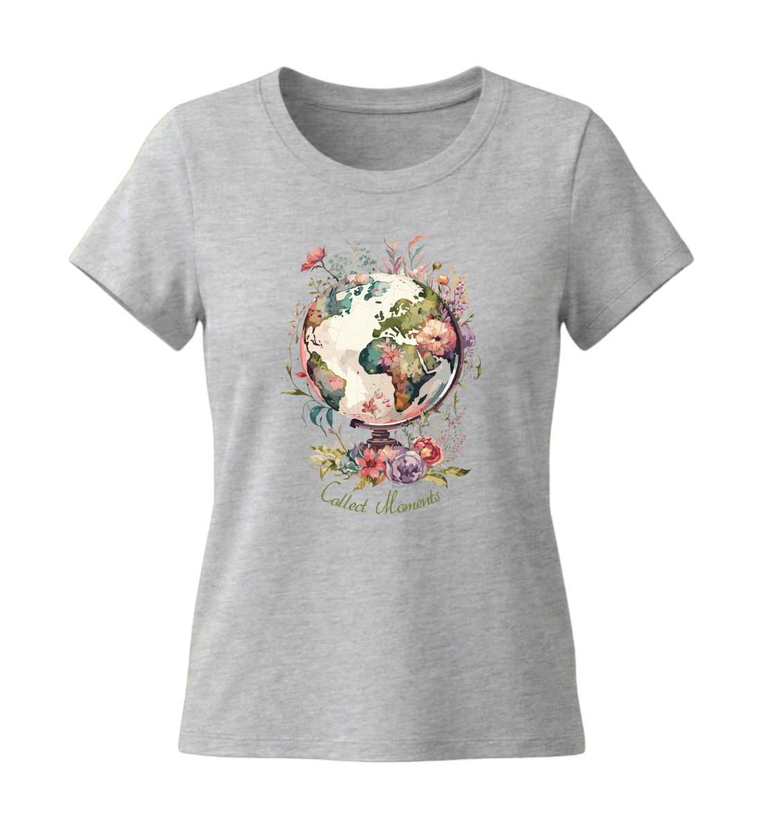 Collect Moments | Damen Premium Organic T-Shirt (Fitted) in Heather Grey von Rad&Rucksack