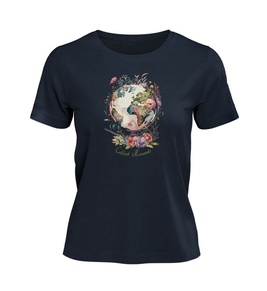 Collect Moments | Damen Premium Organic T-Shirt in French Navy von Rad&Rucksack