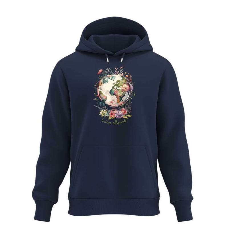 Collect Moments Hoodie in Dunkelblau (French Navy) – Produktbild (350 g/m² Bio-Baumwolle) von Rad&Rucksack