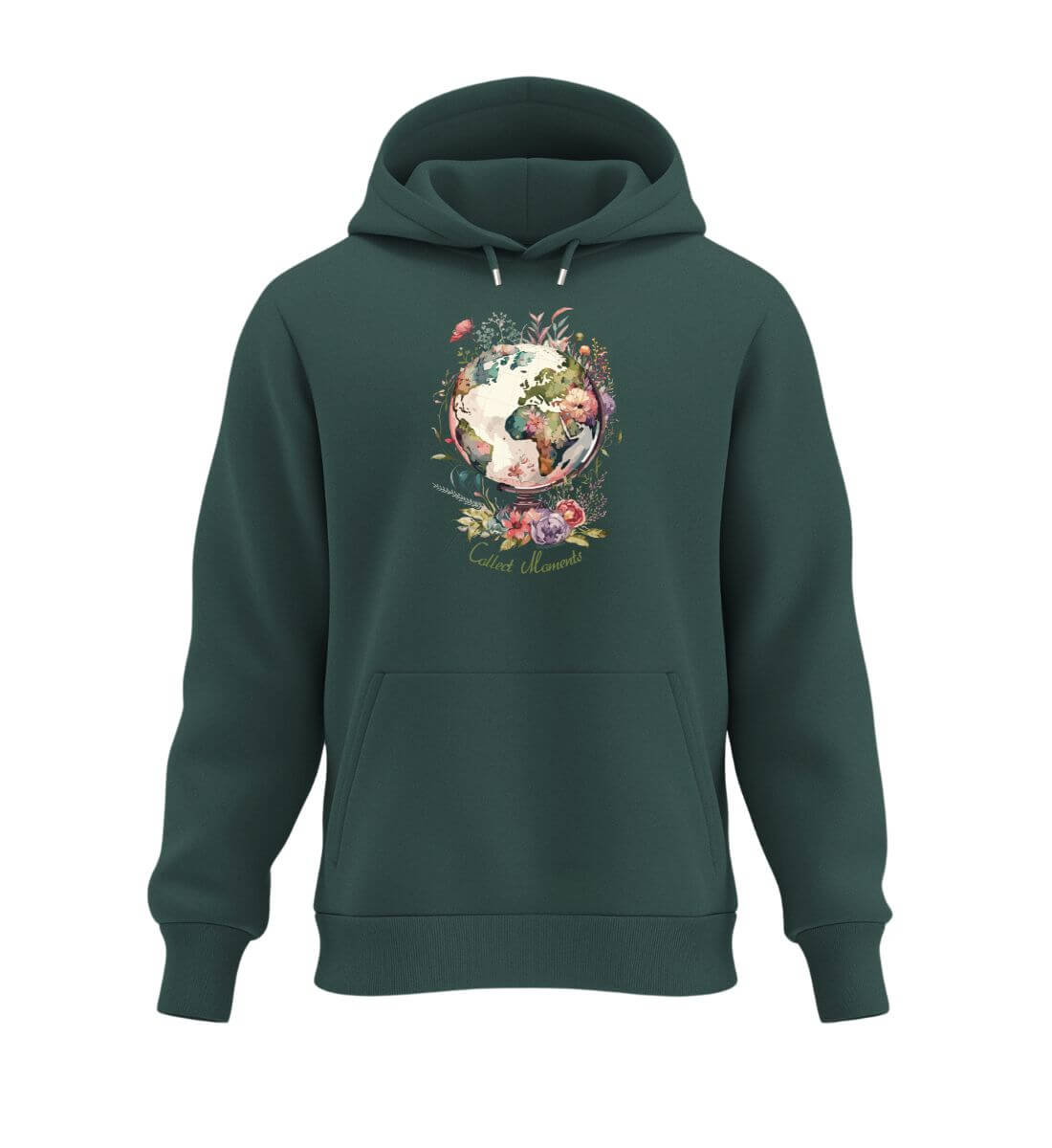 Collect Moments | Unisex Organic Hoodie in Glazed Green von Rad&Rucksack