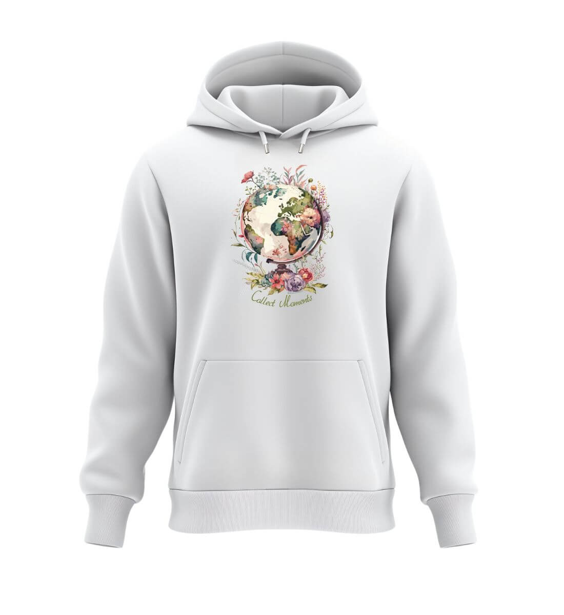 Collect Moments | Unisex Organic Hoodie in White von Rad&Rucksack