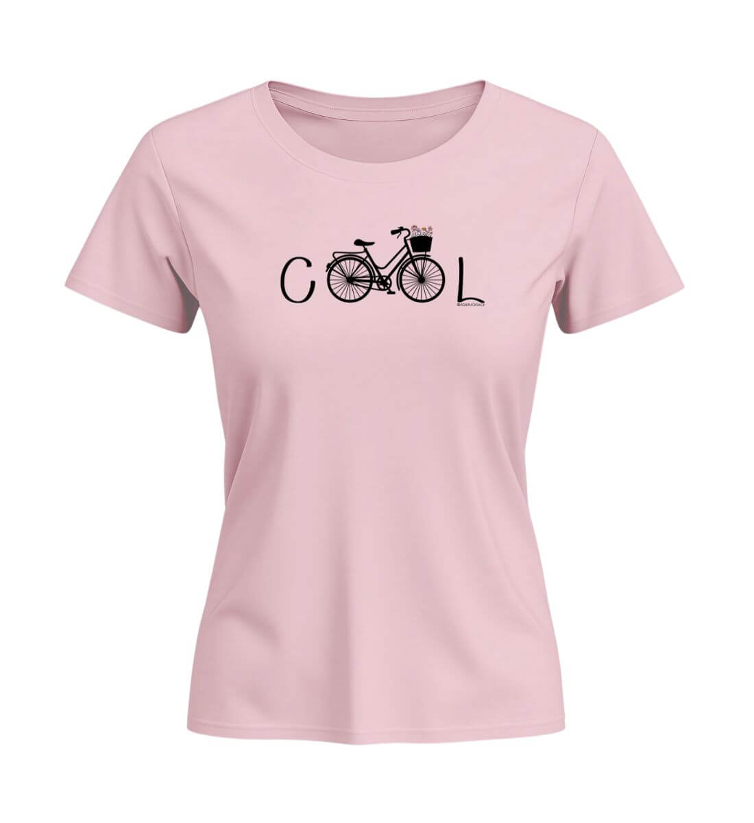 Cool Bike | Damen Premium Organic T-Shirt (Fitted) in Cotton Pink von Rad&Rucksack