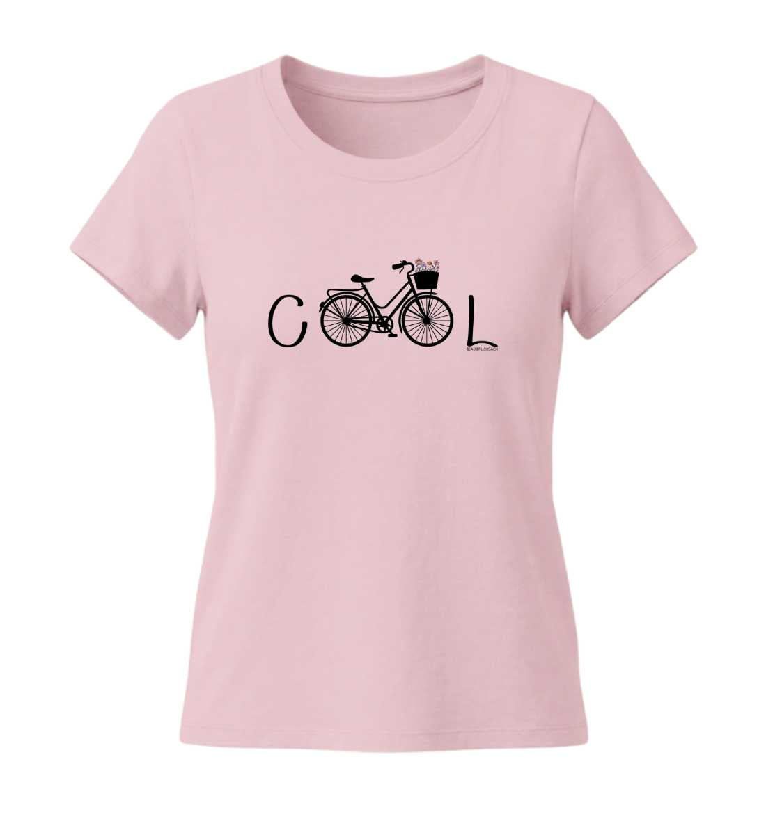 Cool Bike | Damen Premium Organic T-Shirt (Fitted) in Cotton Pink von Rad&Rucksack
