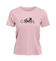 Gravelbike Kleidung T-Shirt Damen „Cool Bike“ in Zartrosa (Cotton Pink) – Produktbild (100% Bio-Baumwolle) von Rad&Rucksack