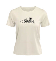 Fahrrad Outfit T-Shirt Damen „Cool Bike“ in Naturweiß (Natural Raw) – Produktbild (100% Bio-Baumwolle) von Rad&Rucksack