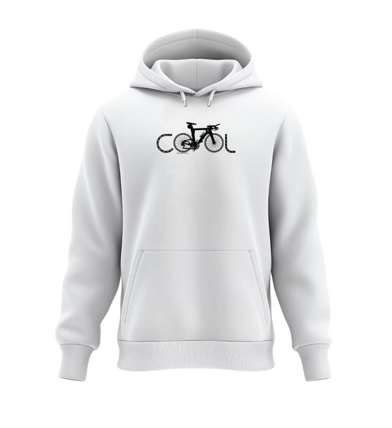 Cool Bikes | Unisex Organic Hoodie in White von Rad&Rucksack