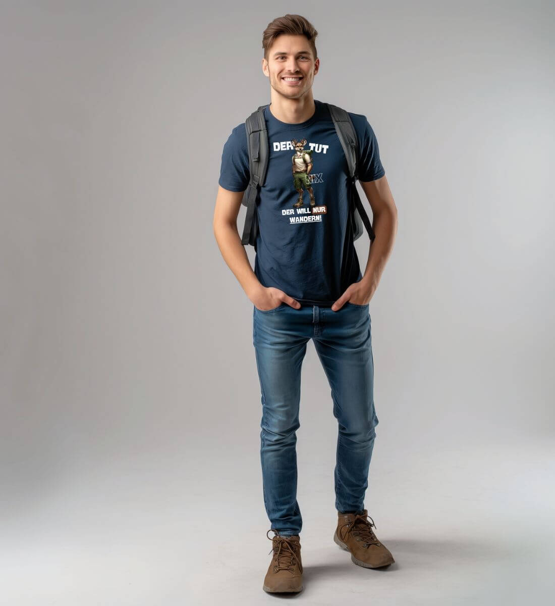 Der tut nix - Hirsch | Herren Premium Organic T-Shirt von Rad&Rucksack - weitere Modelansicht 2