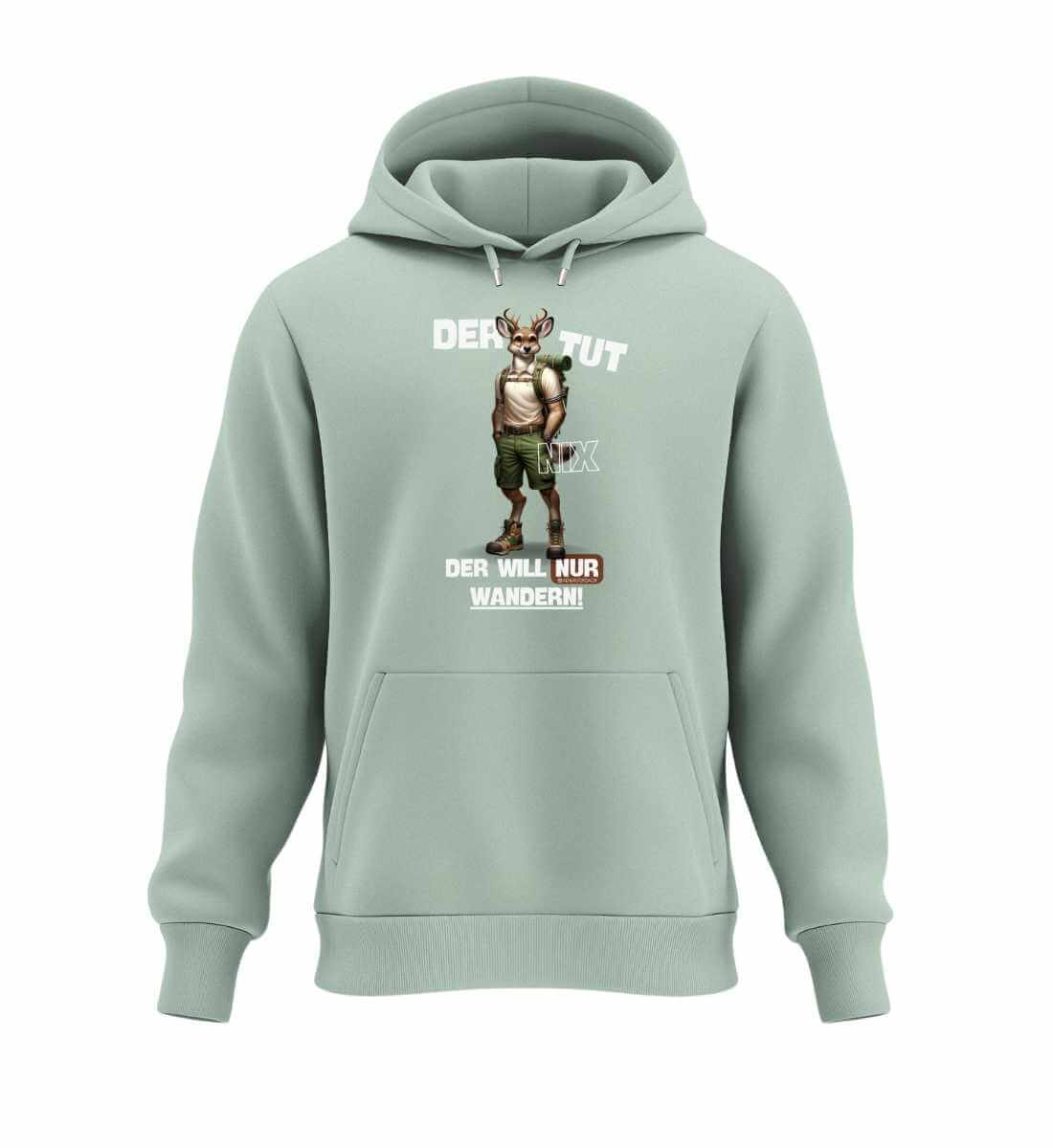 Der tut nix - Hirsch | Unisex Organic Hoodie in Aloe von Rad&Rucksack