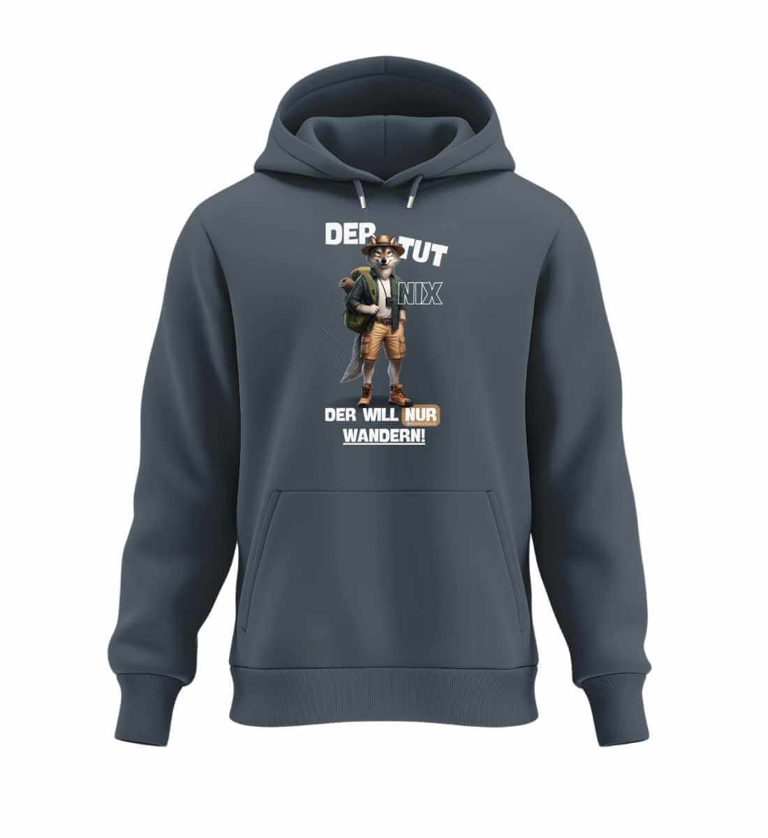 Der tut nix - Wolf | Unisex Organic Hoodie in India Ink Grey von Rad&Rucksack