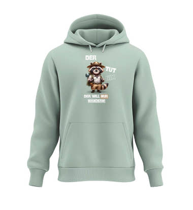 Der Tut Nix Hoodie Salbeigrün (Aloe) – Produktbild (350 g/m² Bio-Baumwolle) von Rad&Rucksack