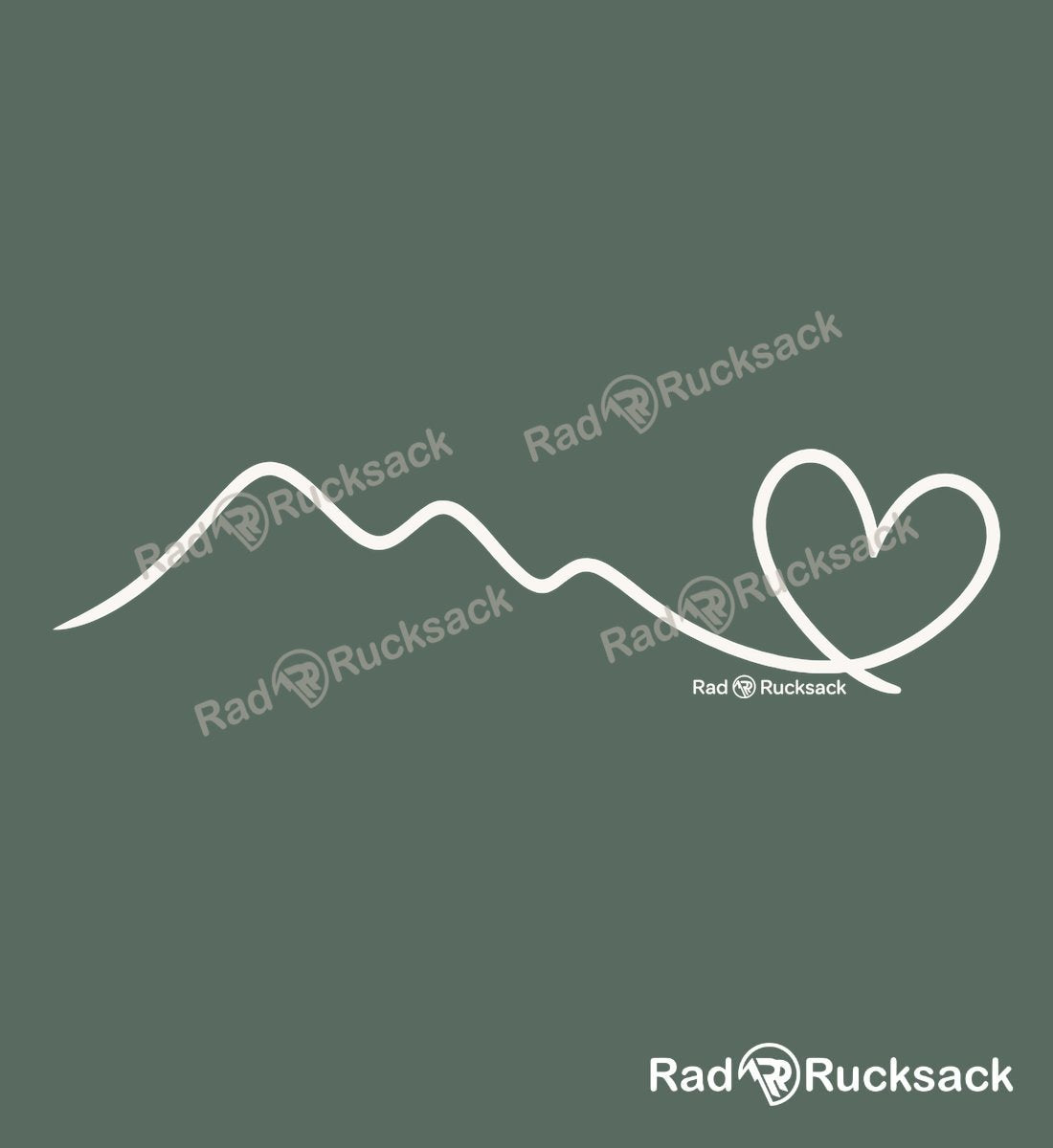 Designmotiv - Berg Herz | Unisex Organic Hoodie von Rad&Rucksack
