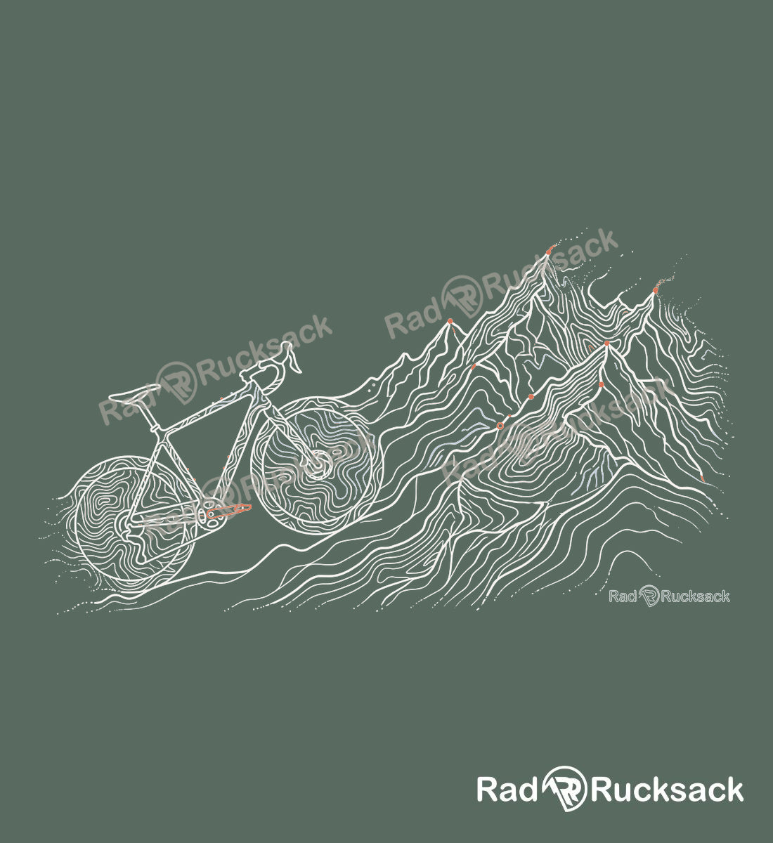 Designmotiv - Bike Mountain | Unisex Organic Hoodie von Rad&Rucksack