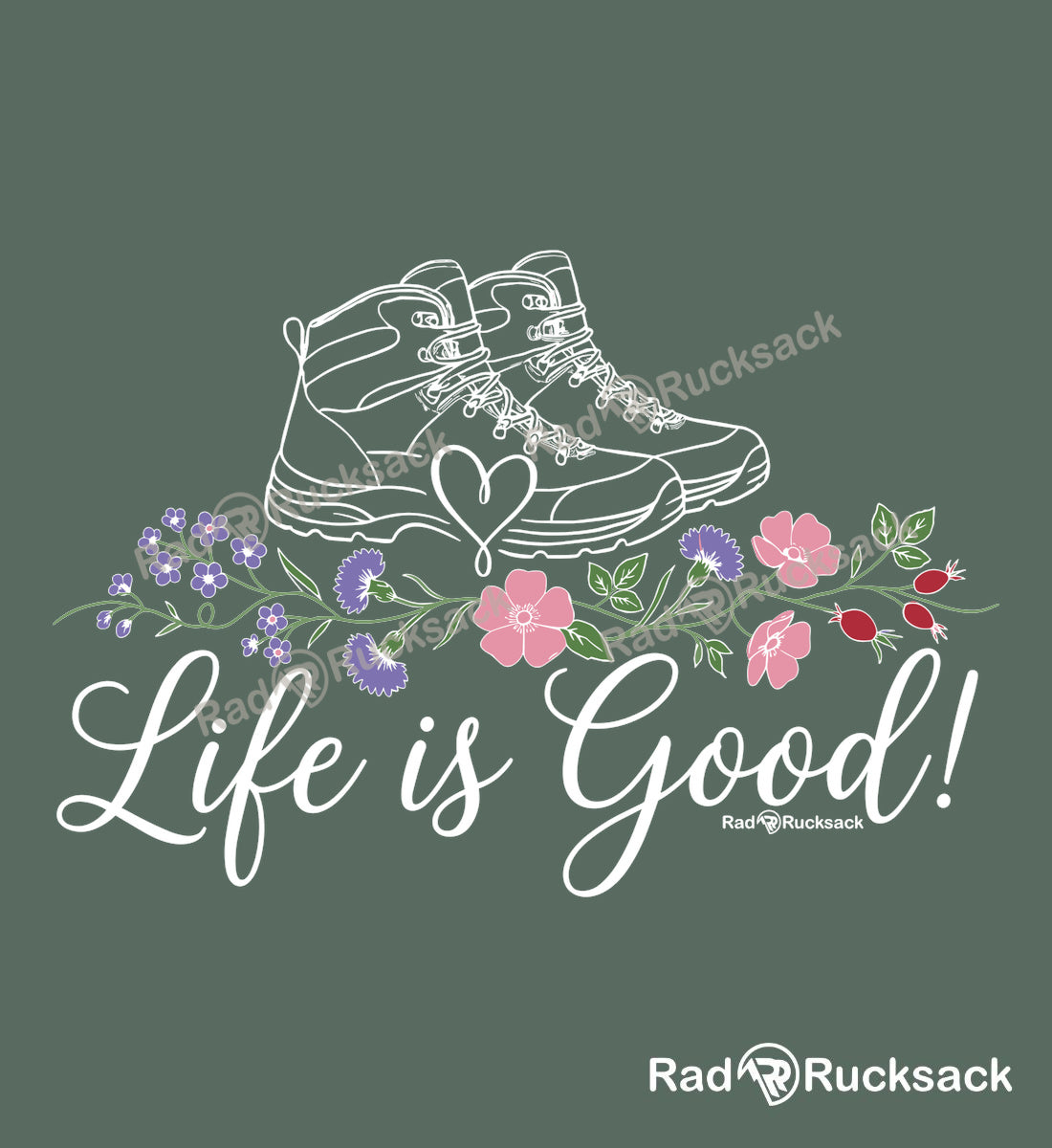 Designmotiv - Life Is Good | Unisex Organic Pullover von Rad&Rucksack