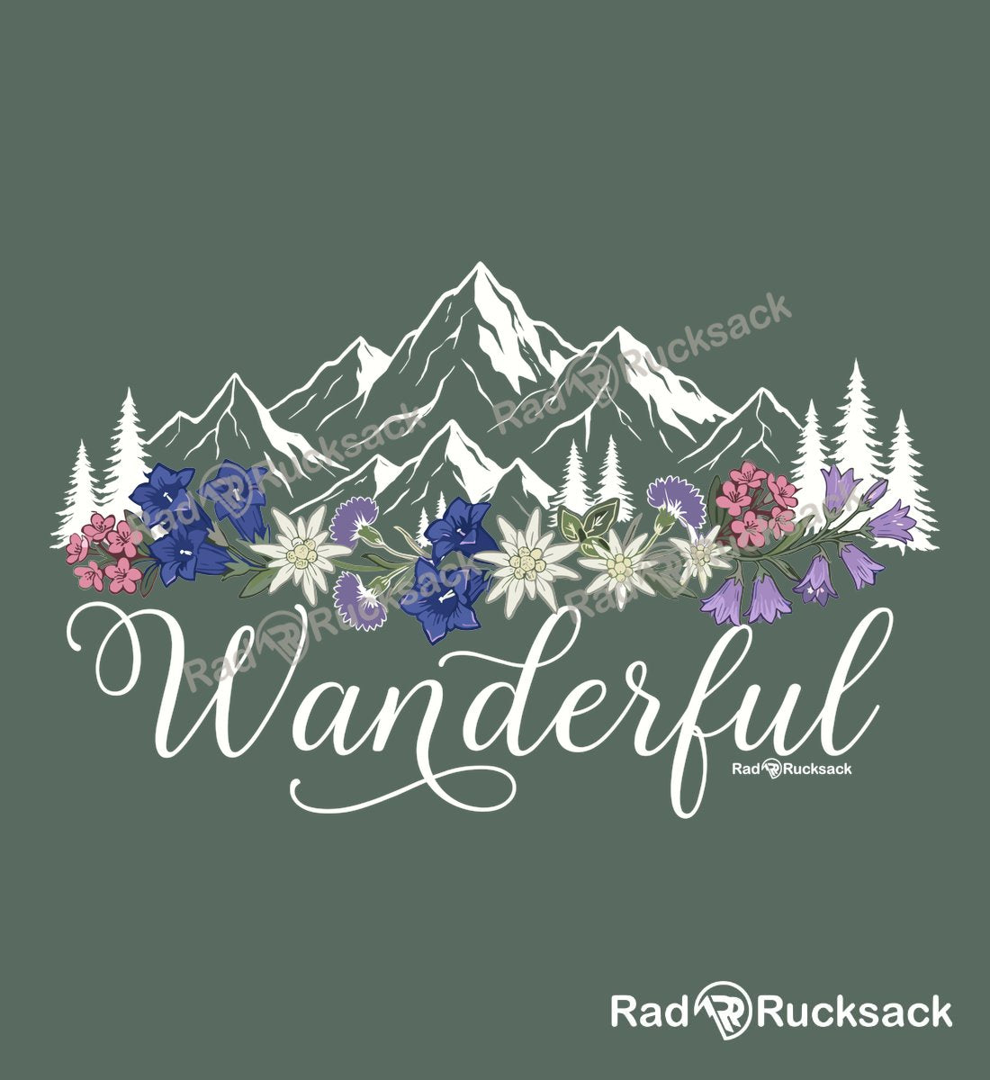 Designmotiv - Wanderful | Unisex Organic Hoodie von Rad&Rucksack